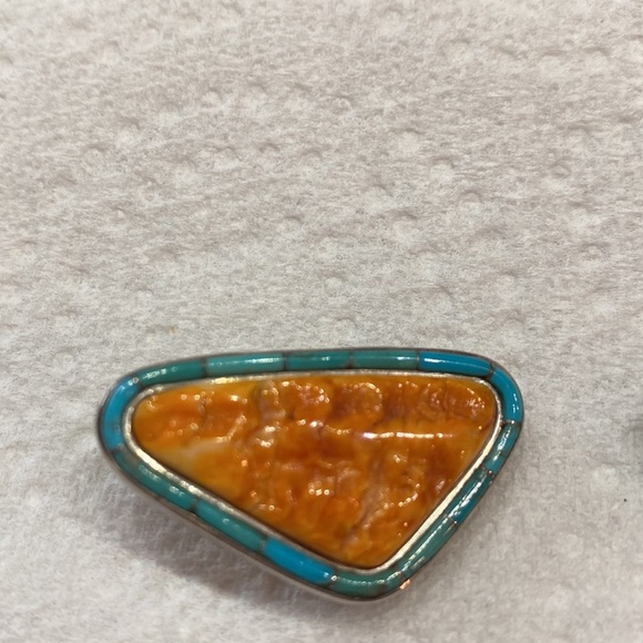 Spiny oyster/turquoise earrings - Picture 9 of 10